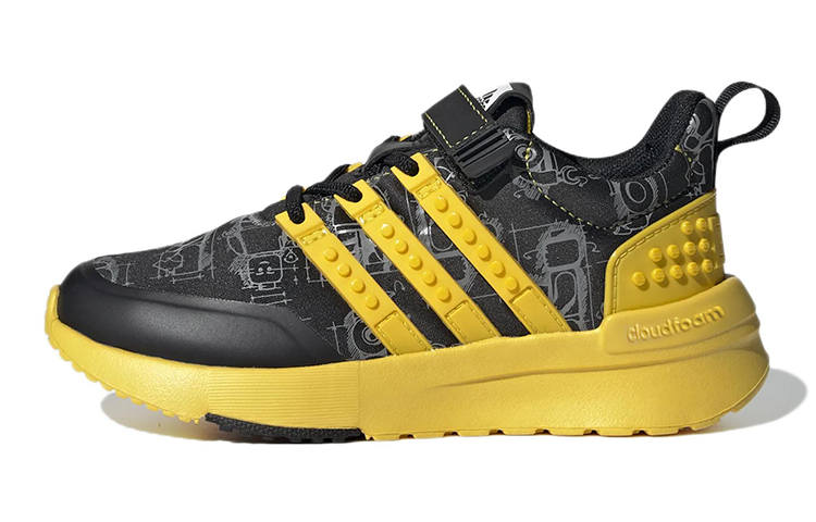 Adidas LEGO x Adidas Racer Tr 1.0 K Abrasion Resistant Low top Kids' Running Shoes Black Yellow Kids'
