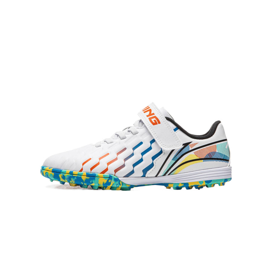 Li-Ning YOUNG Li Ning YOUNG Nylon Cotton 1.5 TEAM YOUNG TF Synthetic Leather Low top Soccer Shoes Standard White Unisex