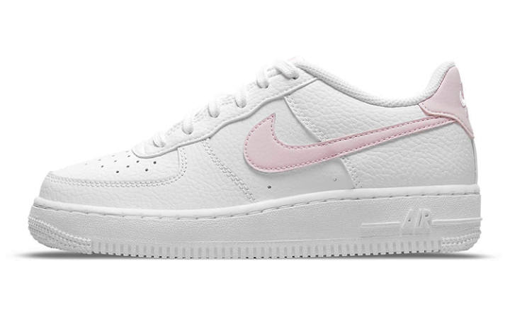 Nike Nike Air Force 1 Leather Slip Resistant Cushioning Abrasion Resistant Low top Skateboard Shoes White Pink Unisex
