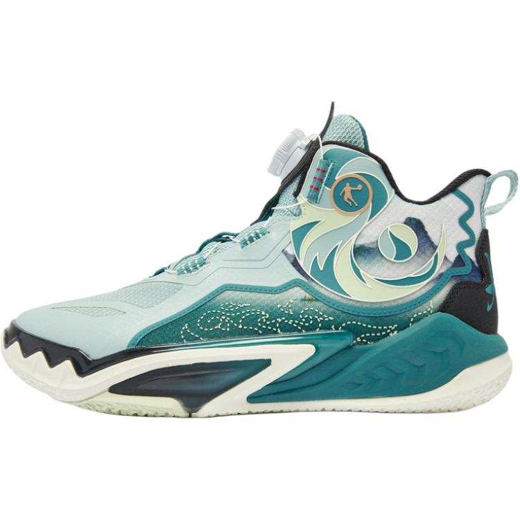QIAODAN Mid top Basketball Shoes Turquoise Teenagers