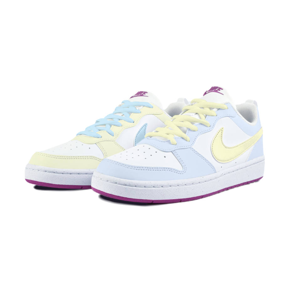 Nike Nike Court Borough Slip Resistant Abrasion Resistant Low top Kids' Skateboarding Shoes White Teenagers