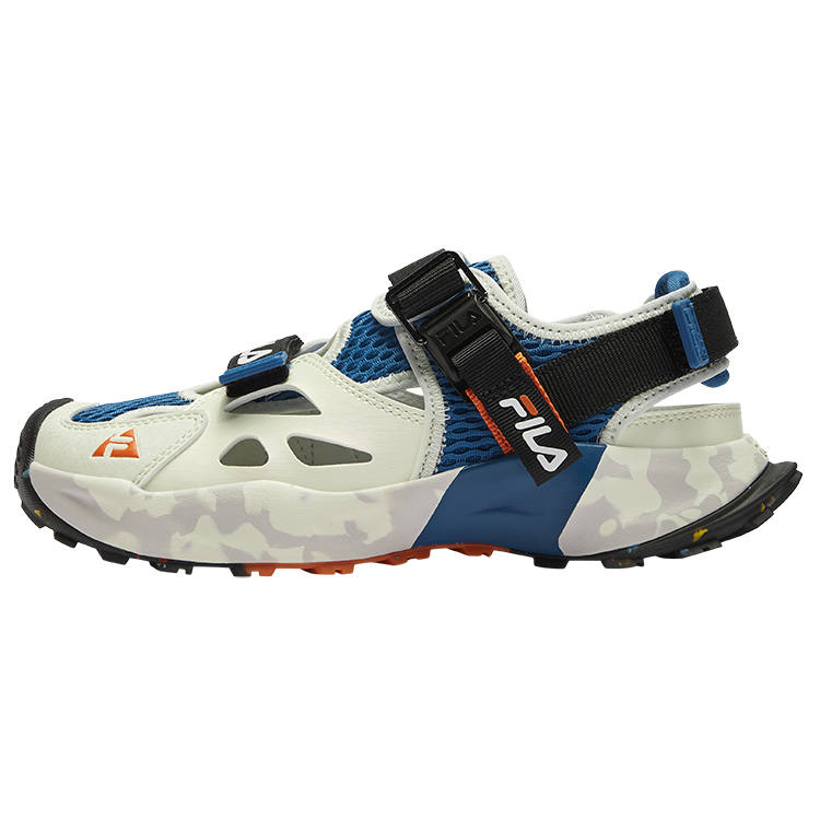 FILA KIDS Firefly Slip Resistant Quick Dry Low top Children's Sandals Cream White/Mykonos Blue Kids'