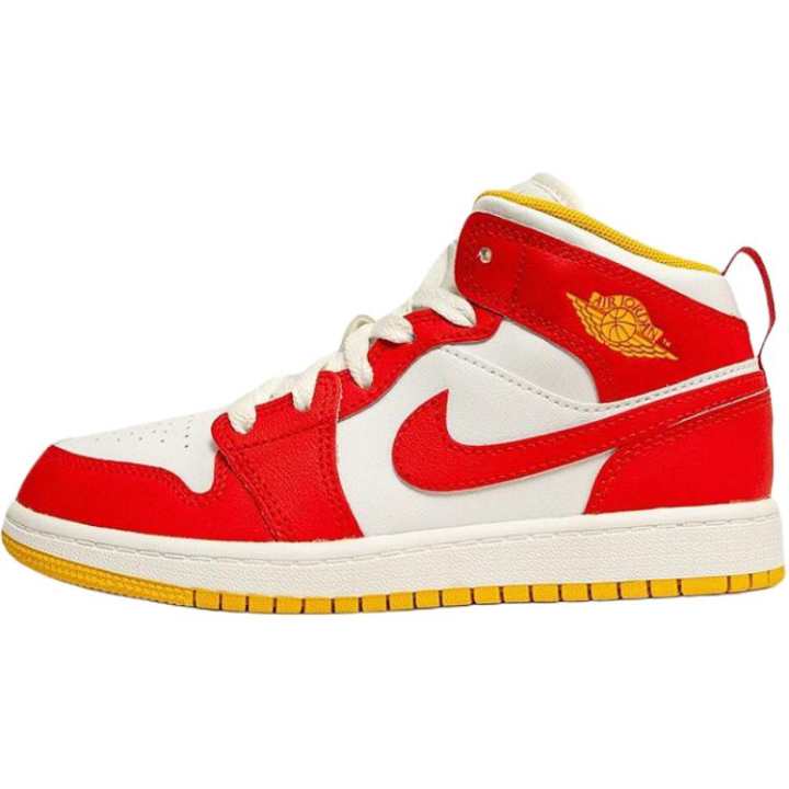 Jordan Jordan 1 Mid top Basketball Shoes Red Kids'