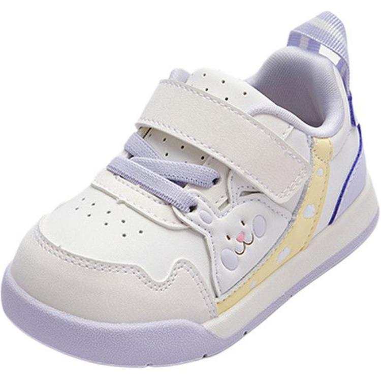 BALABALA Slip Resistant Abrasion Resistant Slip Resistant Abrasion Resistant Low top Toddler Shoes White Purple