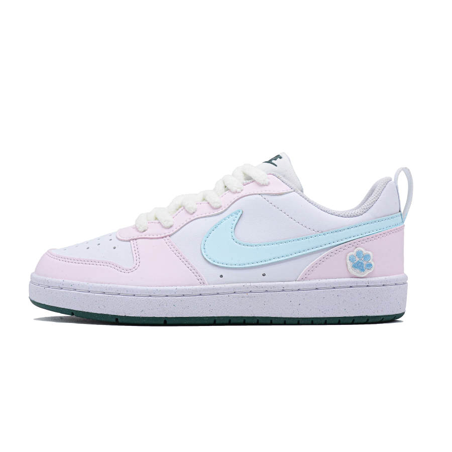 Nike Nike Court Borough Slip Resistant Abrasion Resistant Low top Kids' Skateboarding Shoes Pink Blue Teenagers