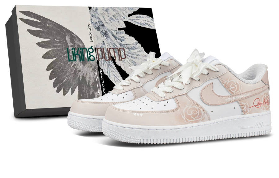 Nike Nike Air Force 1 LE Leather Low top Kids' Skateboarding Shoes Pink White Teenagers