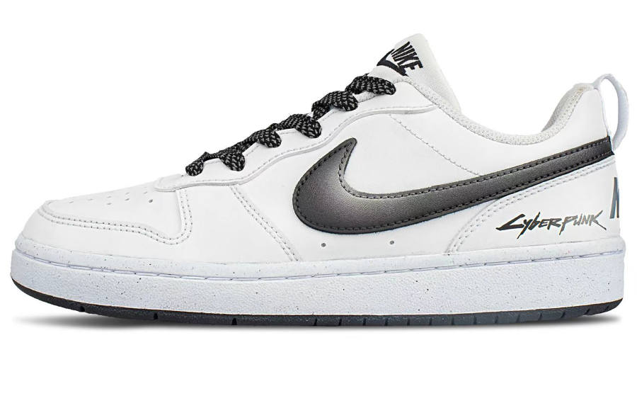 Nike Nike Court Borough Synthetic Leather Slip Resistant Slip Resistant Low top Kids' Skateboarding Shoes Black White