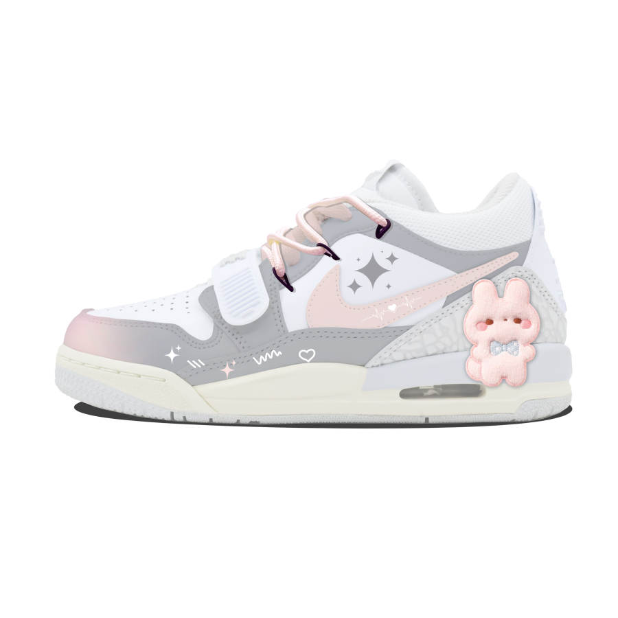 Jordan Jordan Legacy 312 Slip Resistant Low top Children's Basketball Shoes Gray White Teenagers