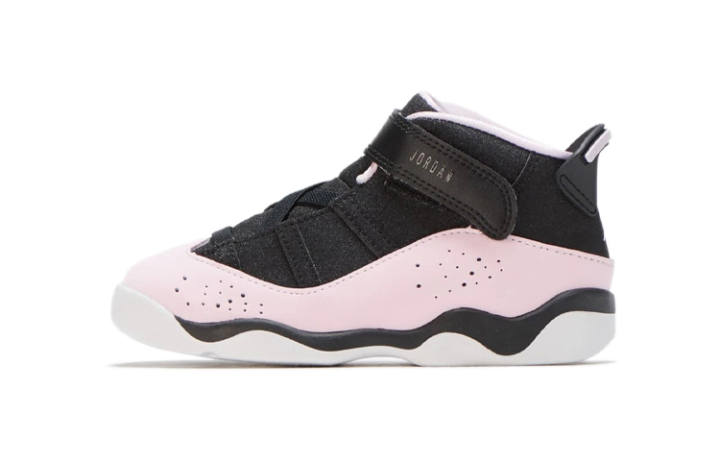 Jordan Jordan Air Jordan 6 Rings Black Pink Foam Slip Resistant Cushioning Slip Resistant Cushioning Mid top