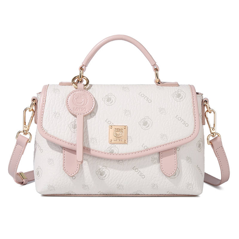 Disney Lotso PVC, Textile Handbag Regular Women's White/Pink