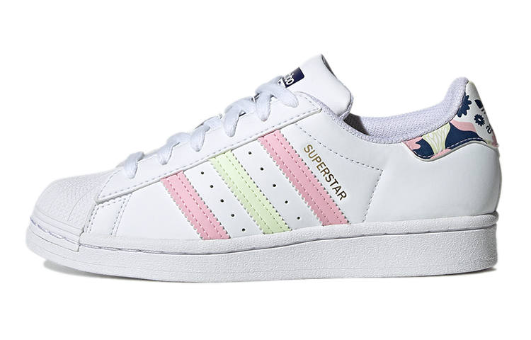 Adidas Originals SUPERSTAR J Synthetic Leather Abrasion Resistant Abrasion Resistant Low top Kids' Skateboarding Shoes