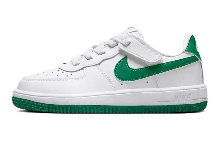 Nike Nike Air Force 1 Slip Resistant Cushioning Low top Kids' Skateboarding Shoes White Green Kids'