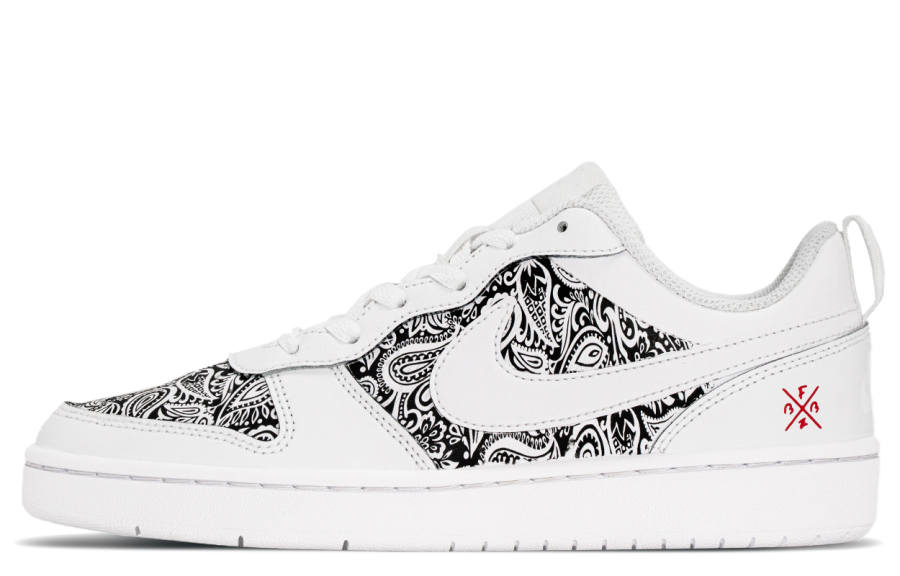 Nike Nike Court Borough Slip Resistant Cushioning Slip Resistant Cushioning Low top Kids' Skateboarding Shoes Black White