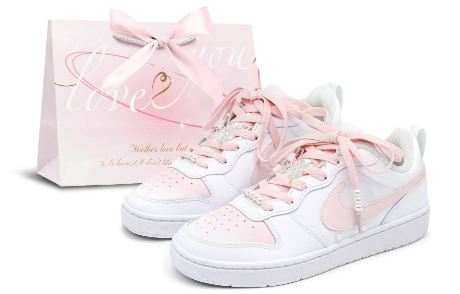 Nike Nike Court Borough Low top Kids' Skateboarding Shoes Pink White Teenagers