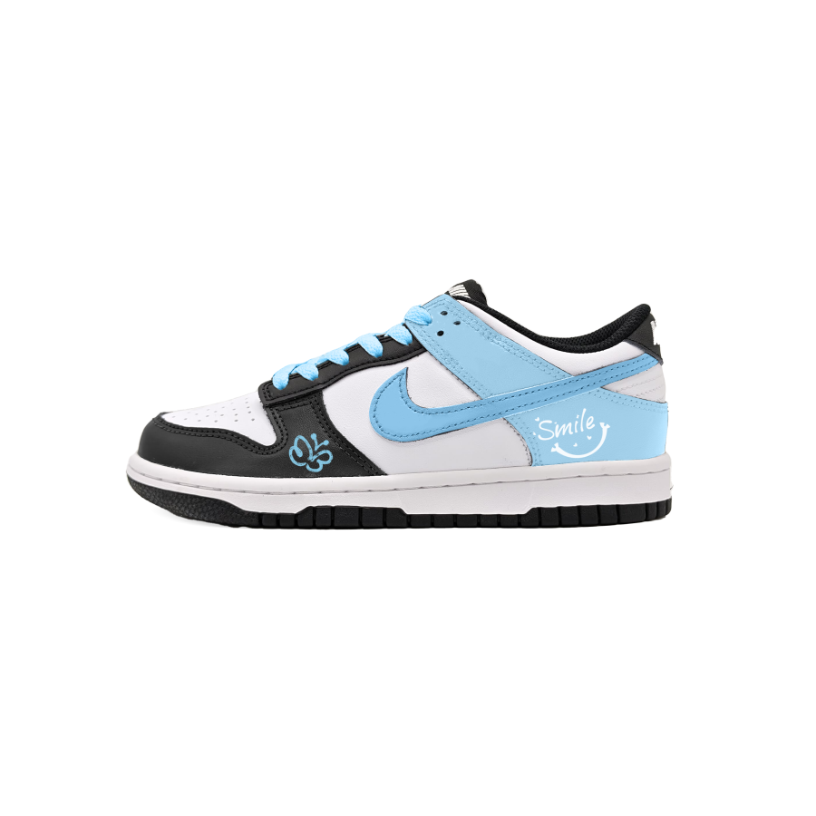 Nike Nike Dunk Blue Mood Leather Abrasion Resistant Slip Resistant Lightweight Cushioning Low top Skateboard Shoes White