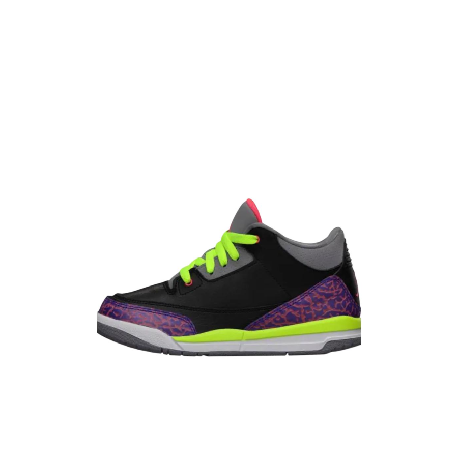 Jordan Jordan Air Jordan 3 Mid top Children's Basketball Shoes Black Children Aged 3 7 Years Old