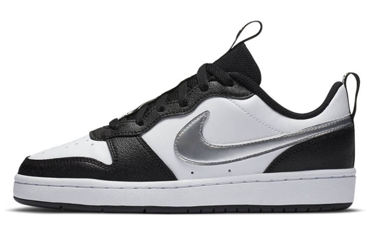 Nike Nike Court Borough Low 2 Synthetic Leather Low top Skateboard Shoes Black White Silver Unisex