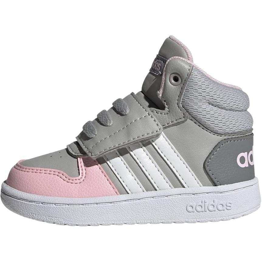 Adidas Neo Hoops 2.0 Mid Multicolor Abrasion Resistant Mid top Toddler Shoes Gray Pink Infant And Toddler