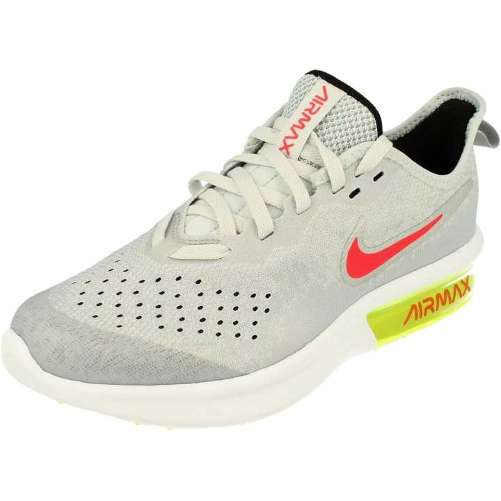 Nike Nike AIR MAX SEQUENT 4 Low top Running Shoes Gray/Red Unisex