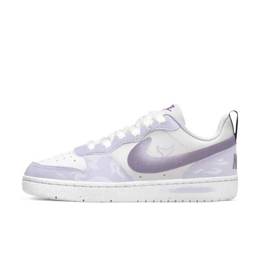 Nike Nike Court Borough Mermaid's Tear Synthetic Leather Slip Resistant Abrasion Resistant Low top Kids' Skateboarding Shoes