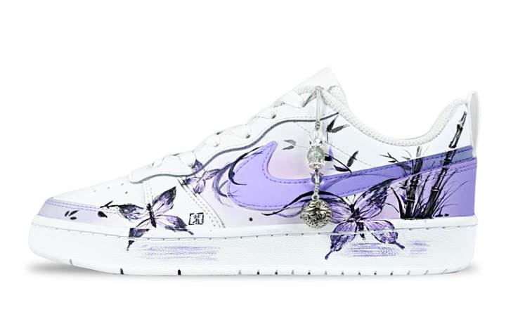 Nike Nike Court Borough Low Fantasy, Purple Mist Bamboo Slip Resistant Abrasion Resistant Cushioning