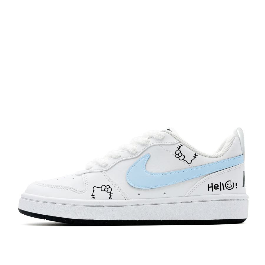 Nike Nike Court Borough Cute Meowth, Cute, Girlish, Sweet Style, Cartoon, Anti Aging, Campus Synthetic Leather