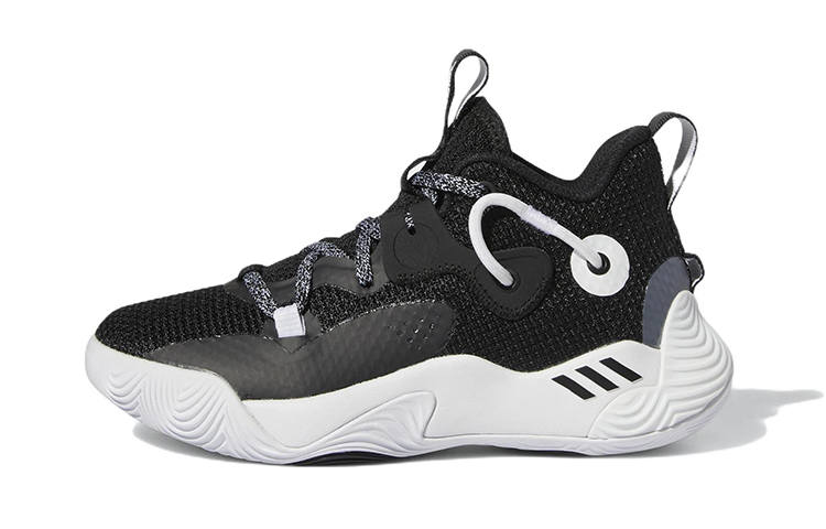 Adidas Adidas Harden Stepback 1 Abrasion Resistant Abrasion Resistant Mid top Performance Basketball Shoes Black White