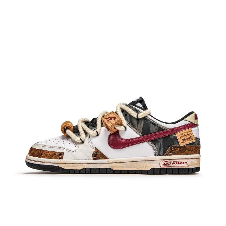Nike Nike Dunk Burgundy Leather Slip Resistant Cushioning Slip Resistant Cushioning Low top Kids' Skateboarding Shoes