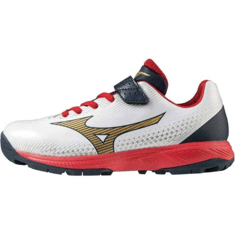 Mizuno Slip Resistant Abrasion Resistant Slip Resistant Abrasion Resistant Low top Kids' Training Shoes White Blue Red
