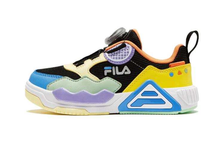 FILA KIDS Mesh Slip Resistant Slip Resistant Kids' Skateboarding Shoes Black Beeswax Yellow Children Aged 3 7 Years Old