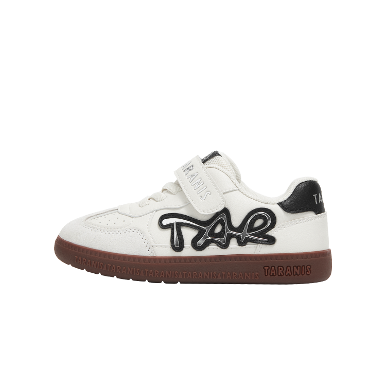 TARANIS Synthetic Leather Slip Resistant And Breathable Skateboard Shoes White Gray Kids'