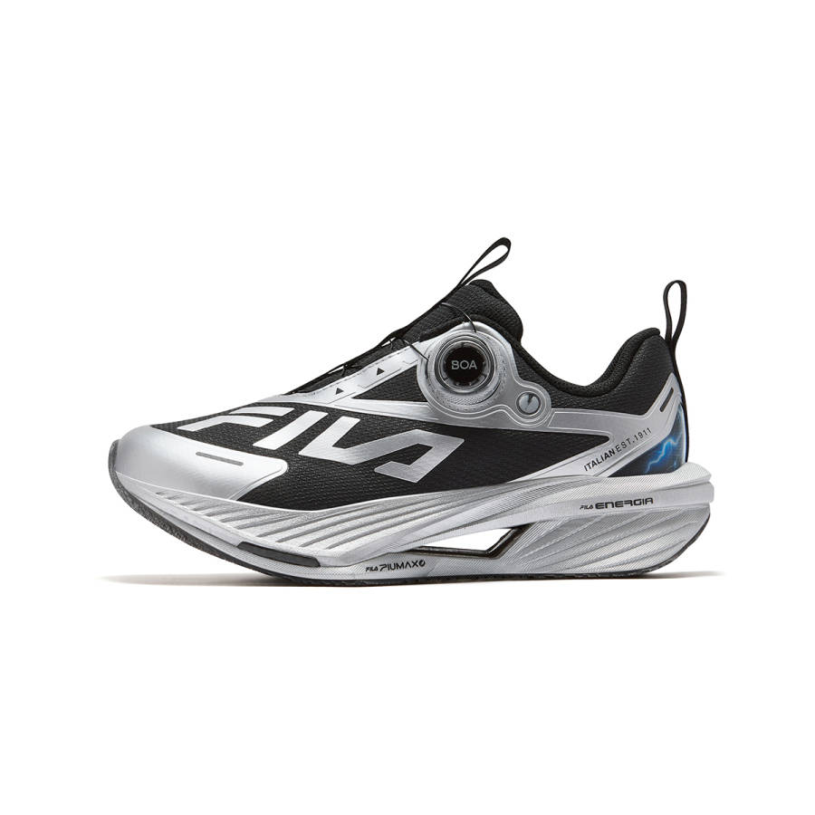 FILA KIDS PERFORMANCE FPH Abrasion Resistant Breathable Lightweight Cushioning Running Shoes Space Silver/Black Kids'
