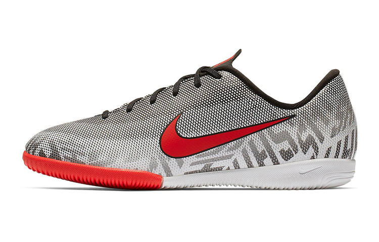 Nike Nike Vapor 12 Academy NJR IC Slip Resistant Cushioning Abrasion Resistant Low top Soccer Shoes White Black Red