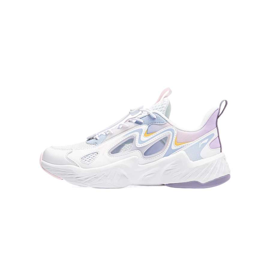 Li-Ning YOUNG Li Ning YOUNG Sportlife Synthetic Leather, Textile Low top Casual Shoes Standard White Clear Sky Blue Light Rose Pink