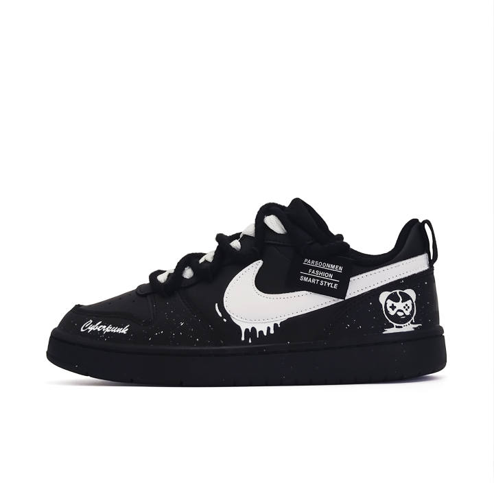 Nike Nike Court Borough Ink Night Panda Leather Slip Resistant Abrasion Resistant Slip Resistant Abrasion Resistant Low top