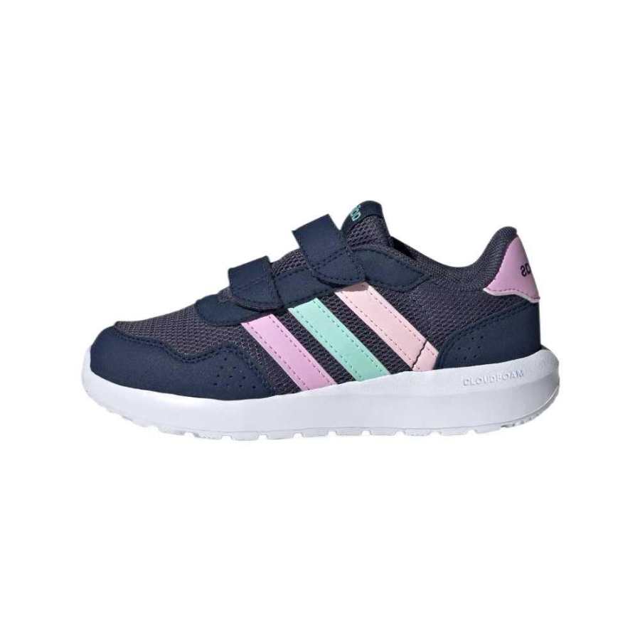 Adidas Adidas Run 60s Slip Resistant And Breathable Low top Kids Lifestyle Shoes Navy Blue Pink Kids'