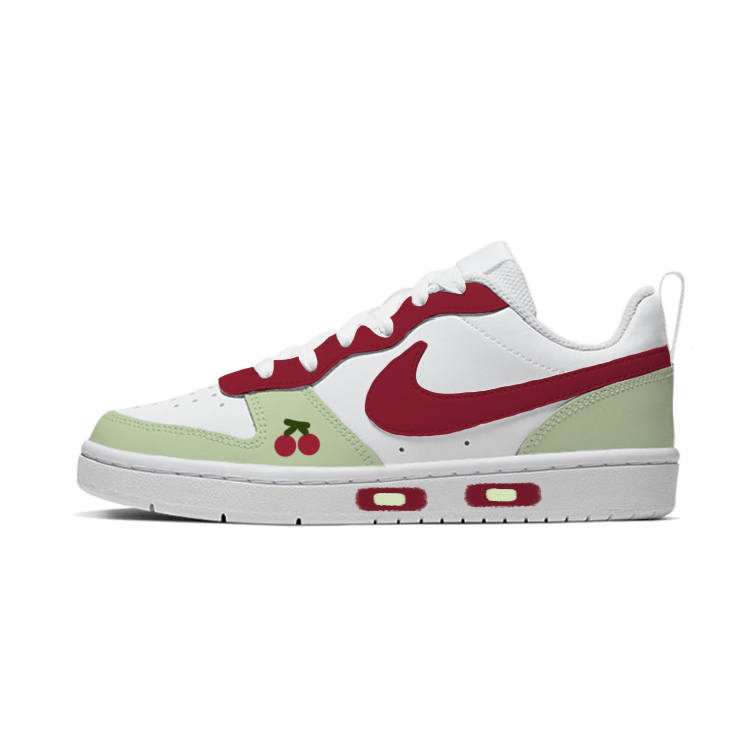 Nike Nike Court Borough Low 2 Cherry Leather Low top Kids' Skateboarding Shoes White Green Red Kids'