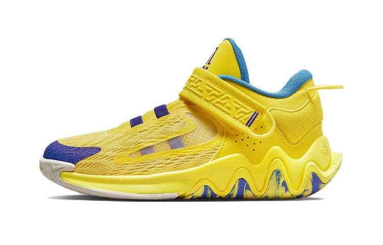 Nike Nike Giannis Immortality 2 Low top Children's Basketball Shoes Yellow Purple Children Aged 3 7 Years Old