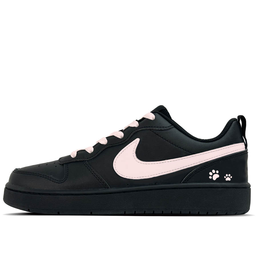 Nike Nike Court Borough Cute Pet Cat's Paw Synthetic Leather Slip Resistant Slip Resistant Low top Kids' Skateboarding Shoes