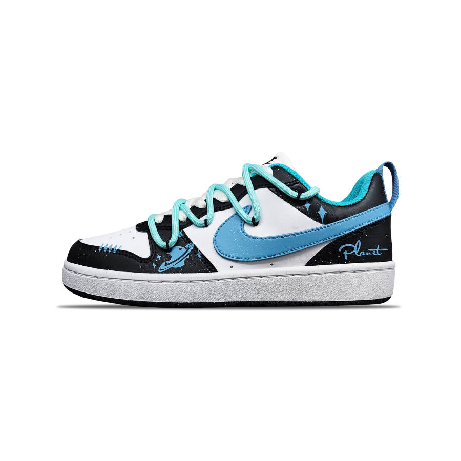 Nike Nike Court Borough Low Synthetic Leather Cushioning, Wear Resistant Low top Kids' Skateboarding Shoes Black Teenagers