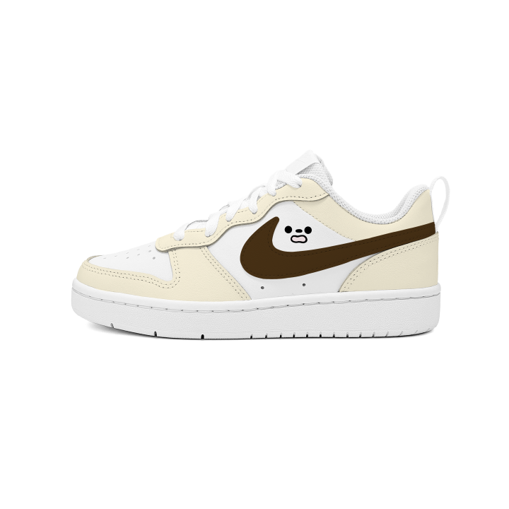Nike Nike Court Borough Stupid Face Milk Coffee PU Polyurethane Slip Resistant Cushioning Abrasion Resistant