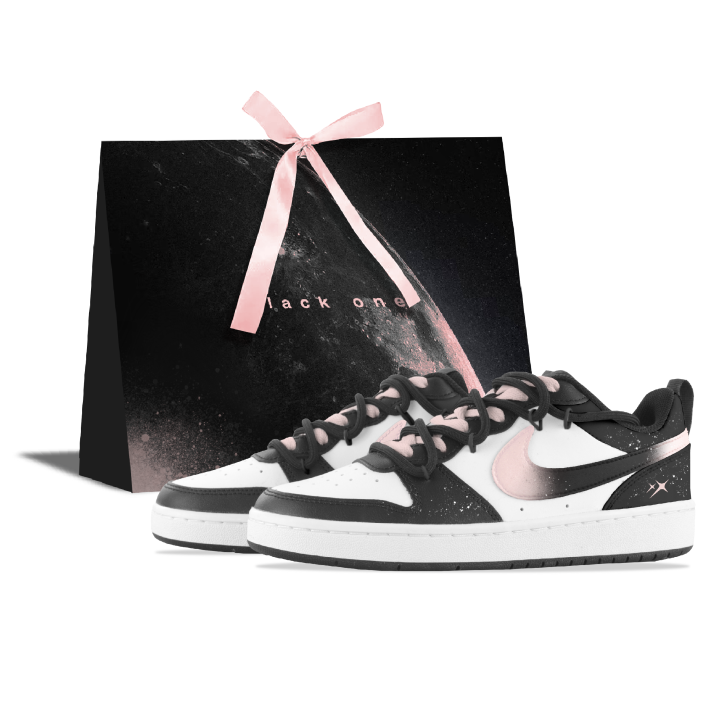 Nike Nike Court Borough Night Cherry Blossom Stars Leather Cushioning Abrasion Resistant Breathable Low top