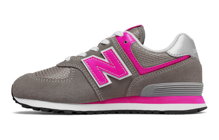 New Balance New Balance NB 574 Mesh Cushioning Kids Lifestyle Shoes Gray Pink Teenagers