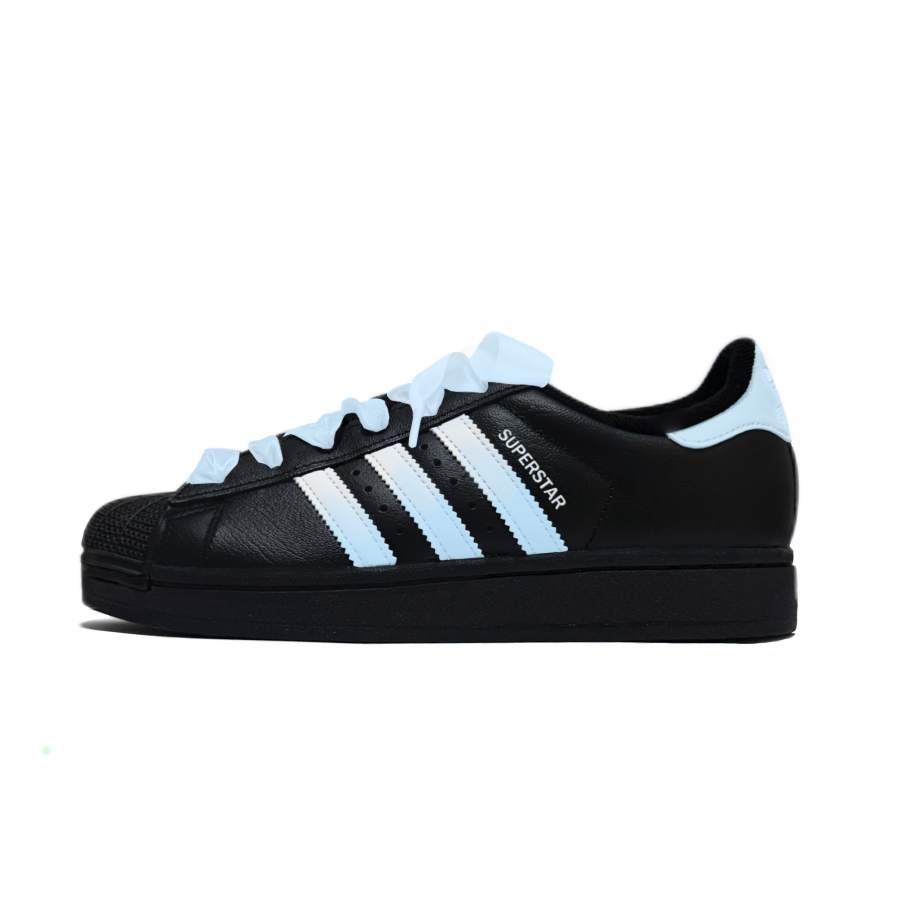 Adidas Originals Superstar 2 Blue Milk Puff Abrasion Resistant Low top Kids' Skateboarding Shoes Blue White Teenagers