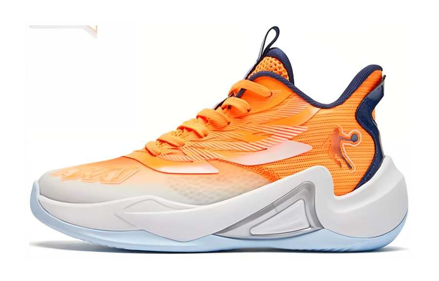 QIAODAN Low top Basketball Shoes Orange White Unisex