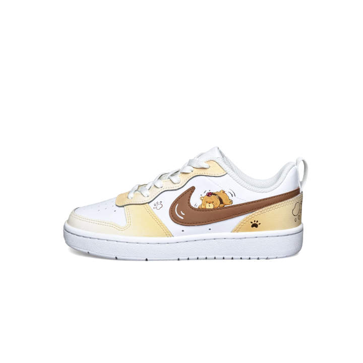 Nike Nike Court Borough Sleepy Bear Low 2 Slip Resistant Slip Resistant Low top Kids' Skateboarding Shoes Light Brown