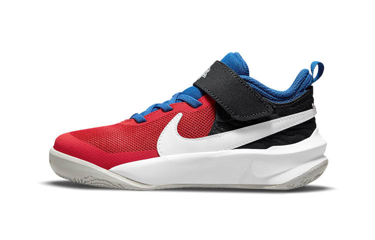 Nike Nike Team Hustle D 10 Cushioning Low top Children's Basketball Shoes Red Blue Black Children Aged 3 7 Years Old