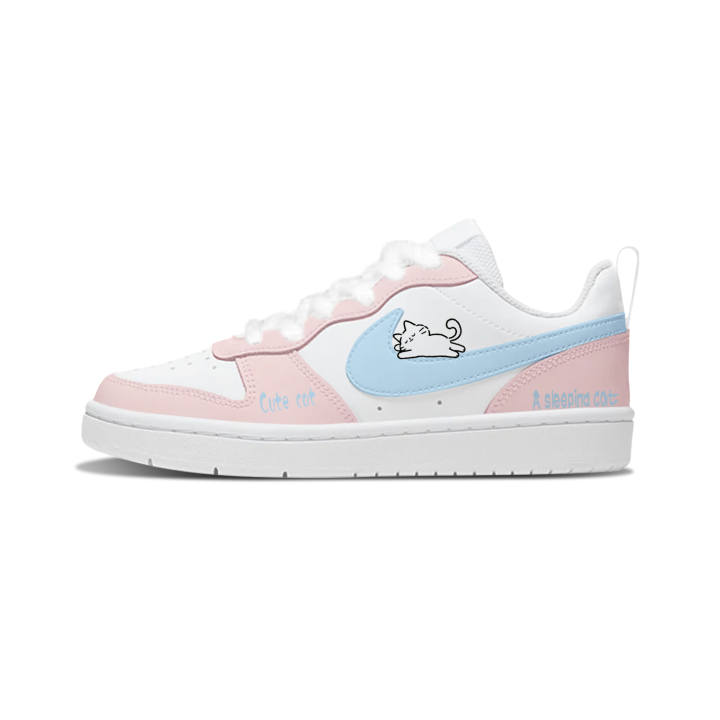 Nike Nike Court Borough Lazy Kitten Synthetic Leather Slip Resistant Abrasion Resistant Cushioning