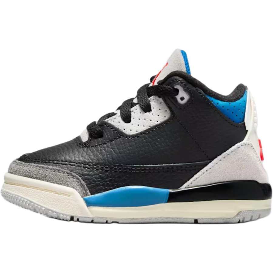 Jordan Jordan Air Jordan 3 Slip Resistant Abrasion Resistant Mid top Toddler Shoes Black Gray Infant And Toddler