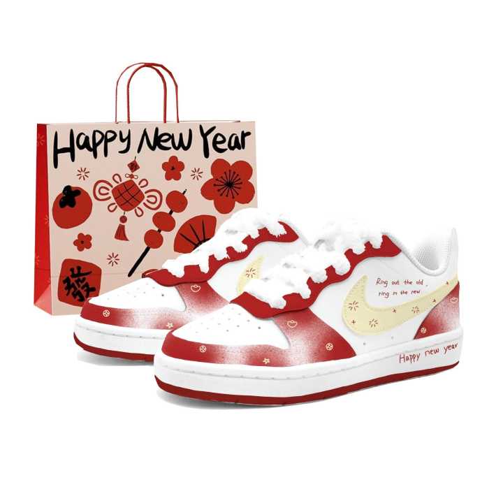 Nike Nike Court Borough 2 Red Velvet New Millennium, Crafted By Kung Fu Rabbit Leather
